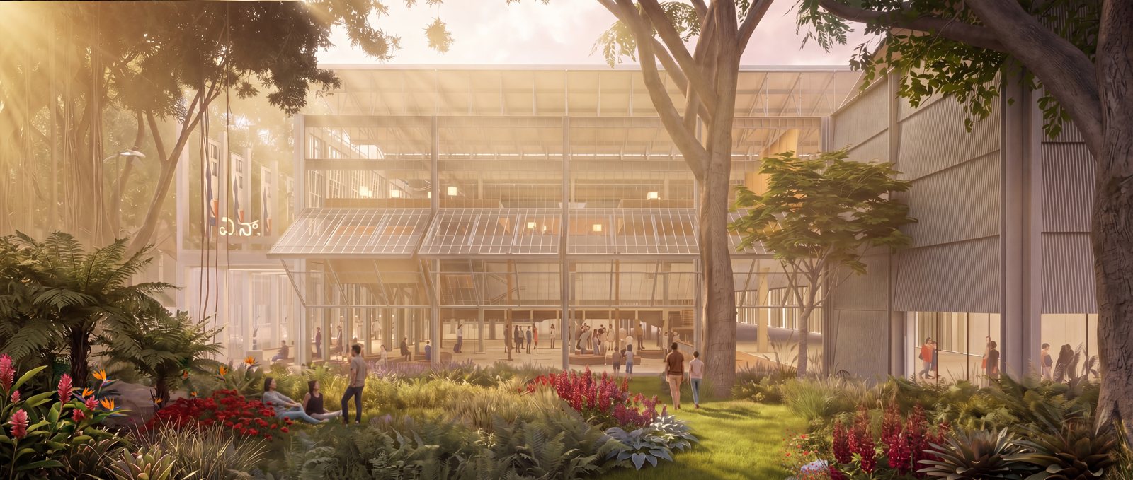 Architectural render of MIST among trees