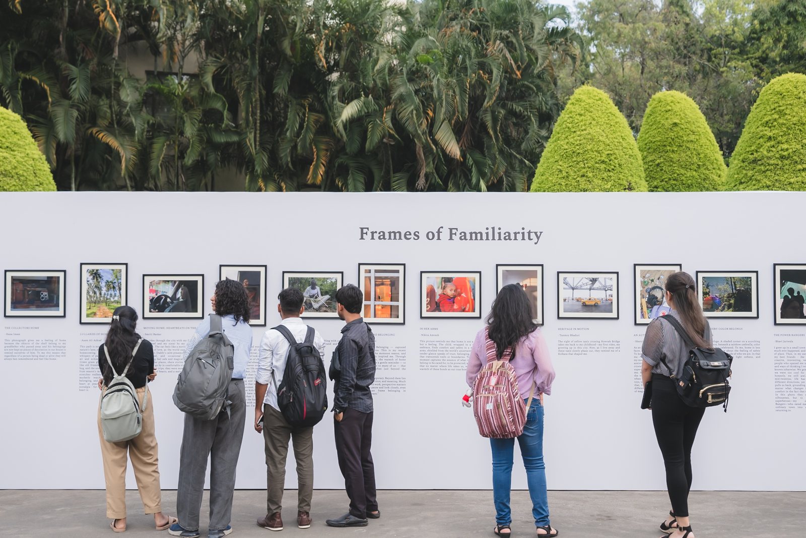 Visitors at the Frames of Familiarity photo exhibition
