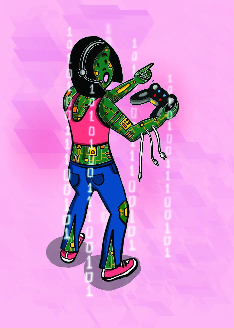 Silicon drawn as a character