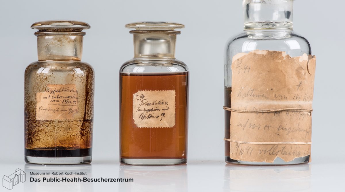 Old medicine bottles with labels