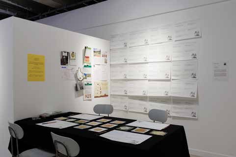 The participatory dining table set with rice samples