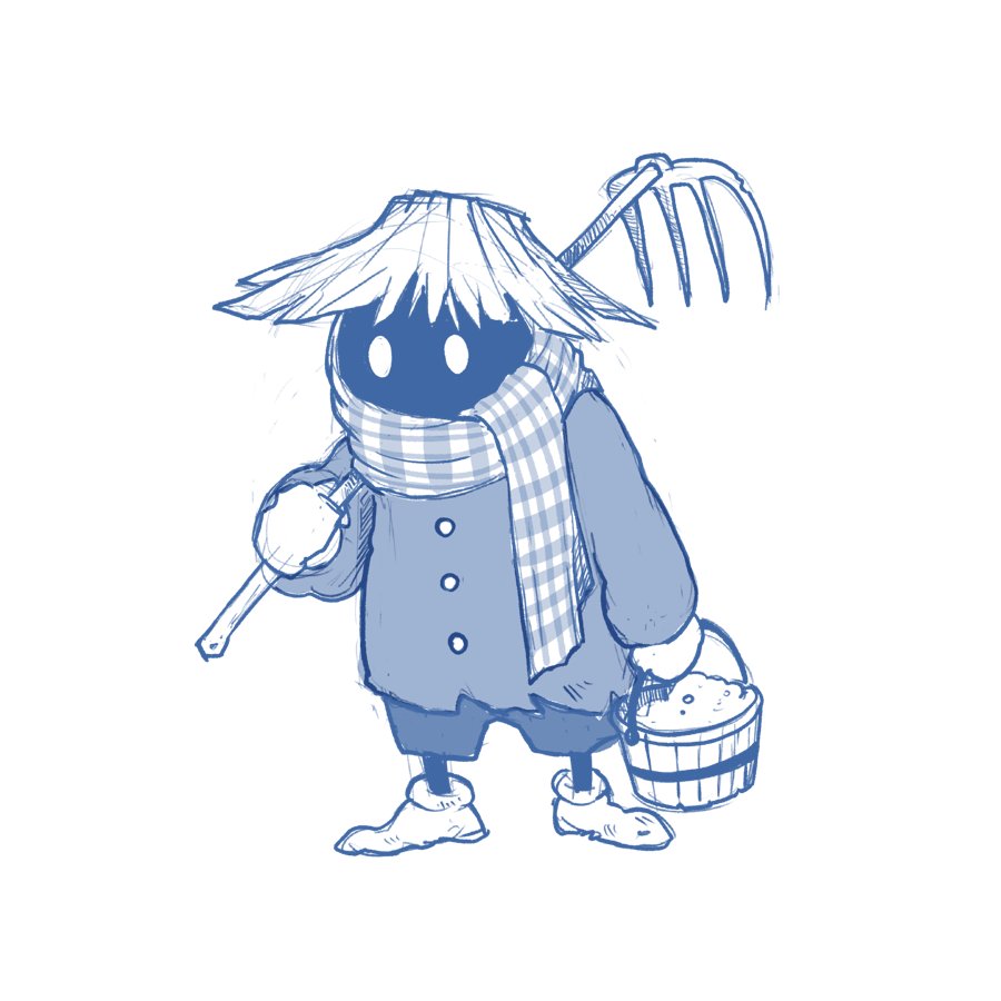 Blue pencil sketch of the Agricultural Expert
